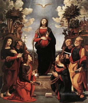 Piero di Cosme Painting - Inmaculada Concepción con Santos Renacimiento Piero di Cosimo